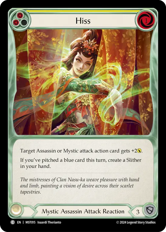 Hiss YELLOW MST015 - Part the Mistveil - Flesh and blood card