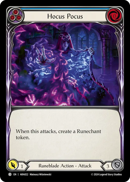 Hocus Pocus BLUE AUA022 - Rosetta Blitz Deck - Aurora - Flesh and blood card