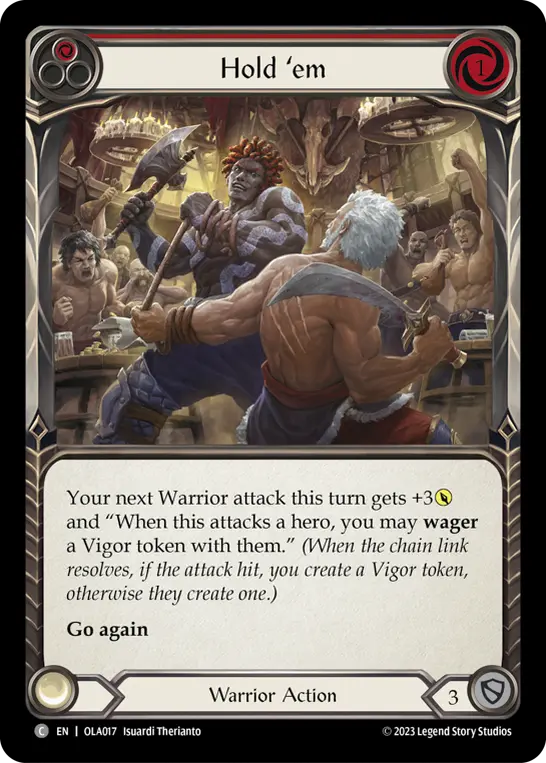 Hold 'em RED OLA017 - Olympia - Heavy Hitters Blitz Deck - Flesh and blood card