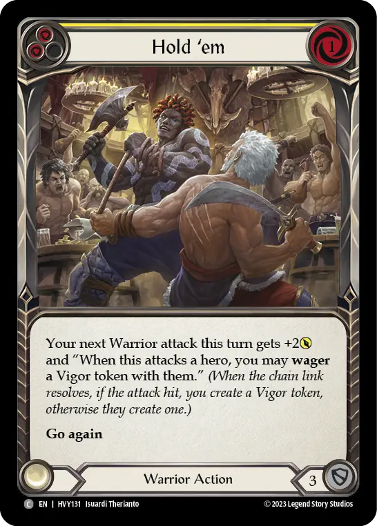 Hold 'em YELLOW HVY131 - Heavy Hitters - Flesh and blood card