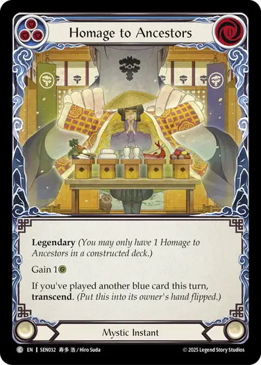Homage to Ancestors SEN032 - Silver Age Chapter 2 - Enigma - Flesh and blood card