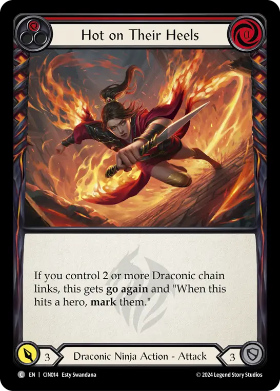 Hot on Their Heels RED CIN014 - The Hunted Blitz Deck - Cindra - Flesh and blood card