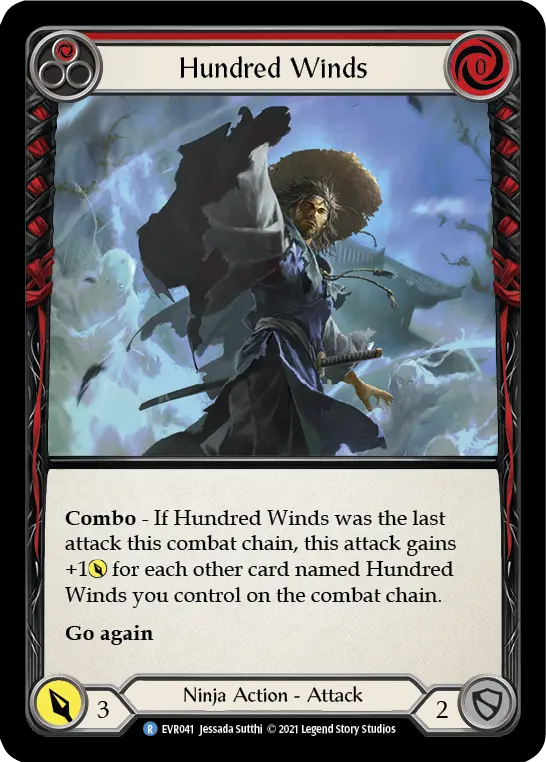 Hundred Winds RED EVR041 - Everfest - Flesh and blood card