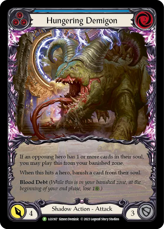 Hungering Demigon BLUE LGS167-RF - Armory - Season 10 - Flesh and blood card