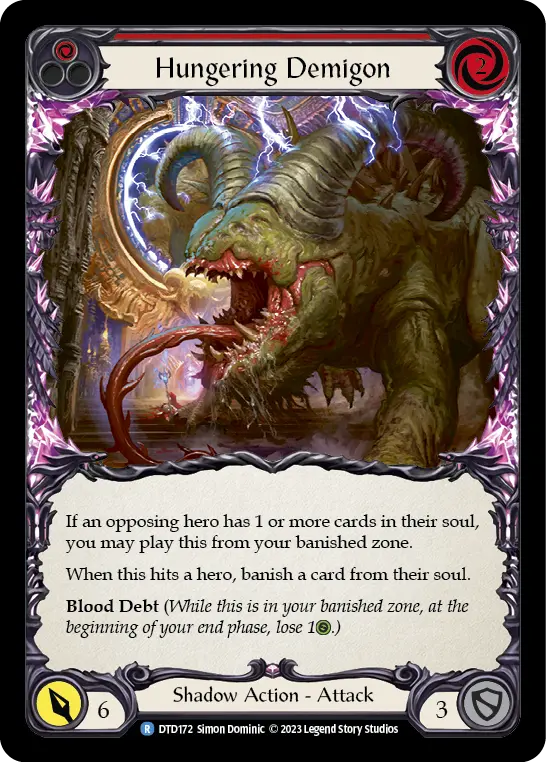 Hungering Demigon RED DTD172 - Dusk till Dawn - Flesh and blood card