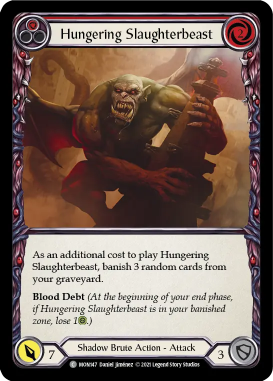 Hungering Slaughterbeast RED MON147 - Monarch - Flesh and blood card