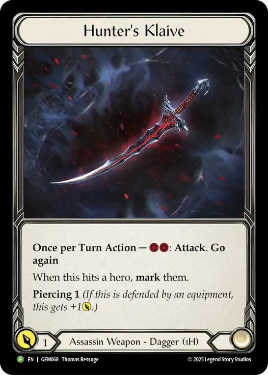 Hunter's Klaive GEM068 - GEM - Pack 2 - Flesh and blood card