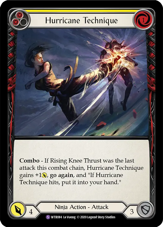 Hurricane Technique YELLOW R-WTR084 - Welcome to Rathe - Unlimited Revised - Flesh and blood card