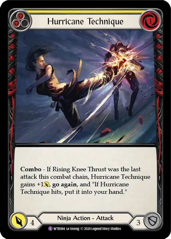Hurricane Technique YELLOW U-WTR084 - Welcome to Rathe - Unlimited - Flesh and blood card