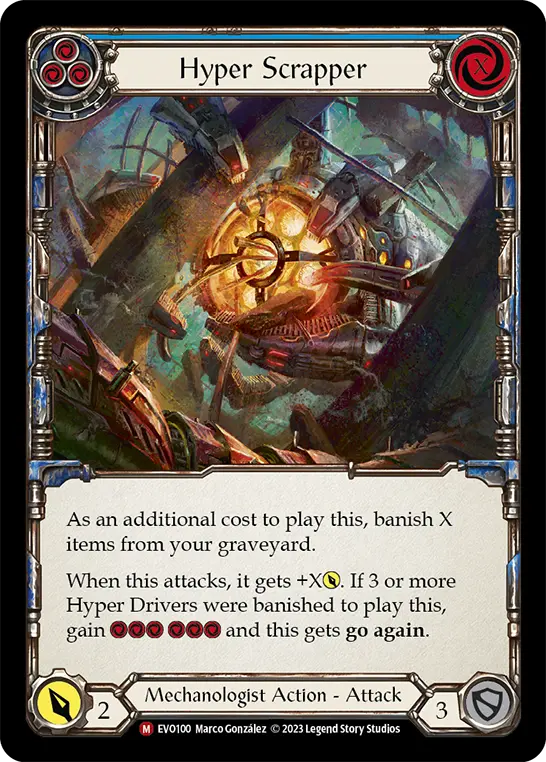 Hyper Scrapper BLUE EVO100 - Bright Lights - Flesh and blood card