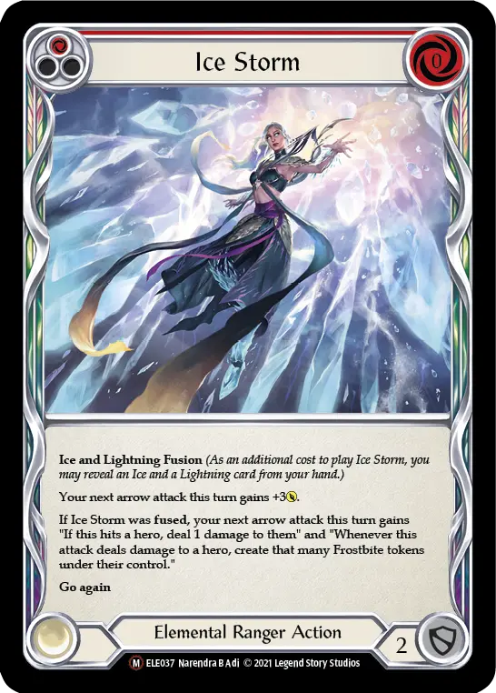 Ice Storm RED U-ELE037-RF - Tales of Aria - Unlimited - Flesh and blood card