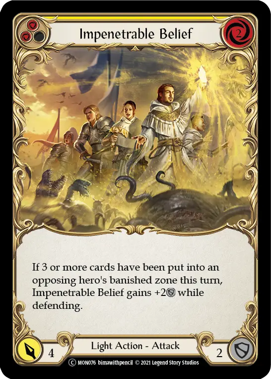 Impenetrable Belief YELLOW U-MON076-RF - Monarch - Unlimited - Flesh and blood card