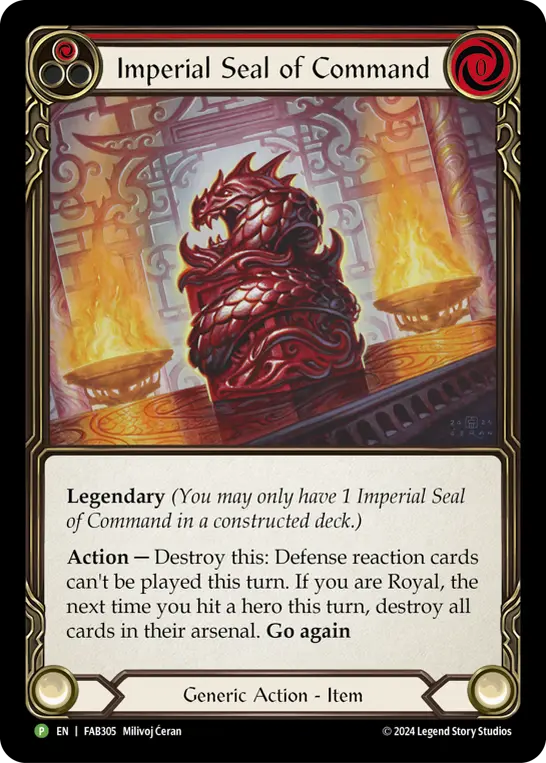 Imperial Seal of Command RED FAB305-CF - Marketing - Preview Partners The Hunted - Flesh and blood card