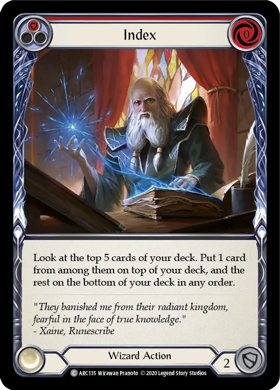 Index RED U-ARC135-RF - Arcane Rising - Unlimited - Flesh and blood card