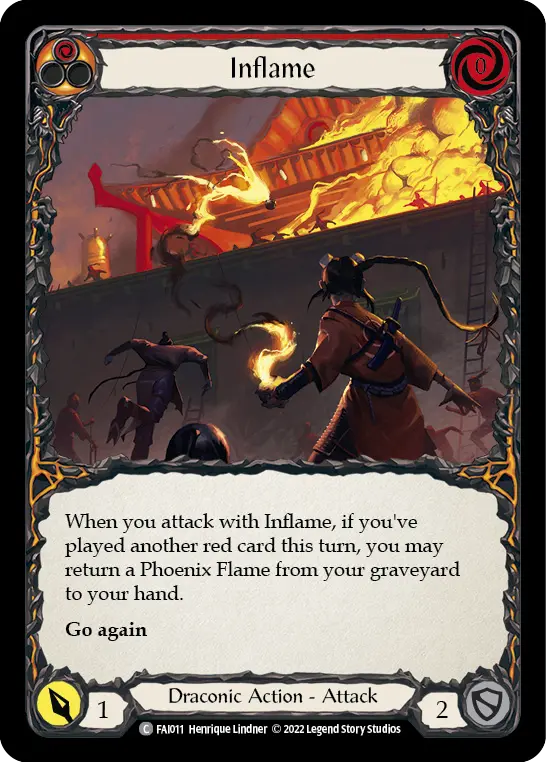 Inflame RED FAI011 - Fai - Blitz Deck - Flesh and blood card