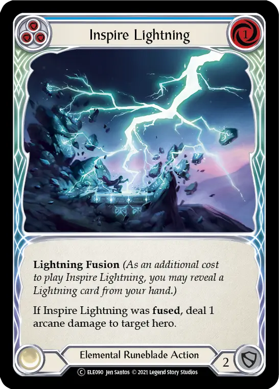 Inspire Lightning BLUE U-ELE090-RF - Tales of Aria - Unlimited - Flesh and blood card