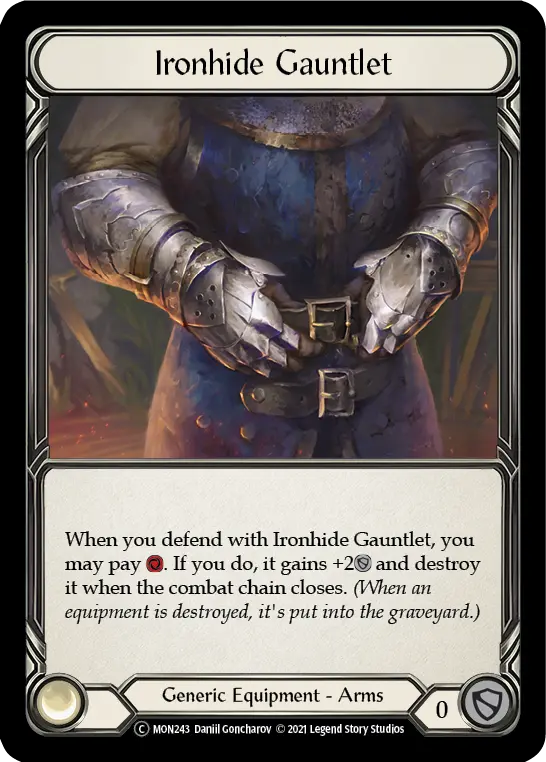 Ironhide Gauntlet U-MON243-RF - Monarch - Unlimited - Flesh and blood card