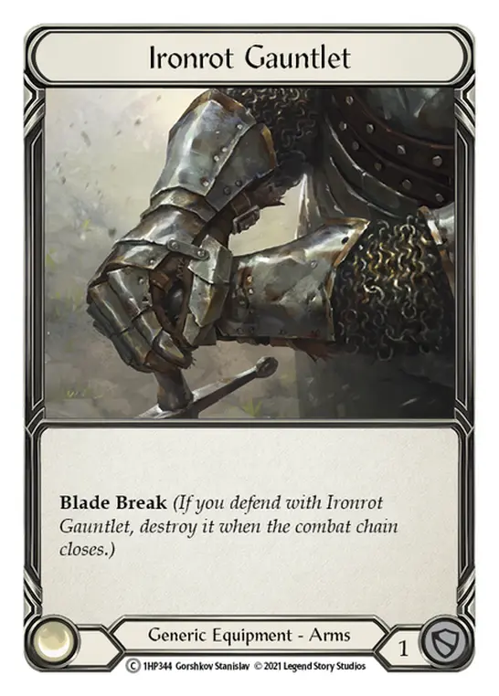 Ironrot Gauntlet 1HP344 - History Pack 1 - Flesh and blood card