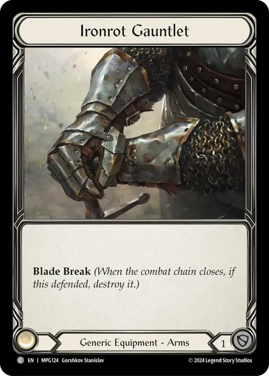 Ironrot Gauntlet MPG124 - Mastery Pack Guardian - Flesh and blood card