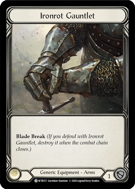Ironrot Gauntlet R-WTR157 - Welcome to Rathe - Unlimited Revised - Flesh and blood card