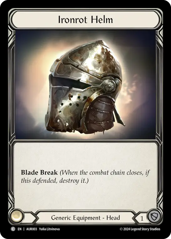 Ironrot Helm AUR003 - 1st Strike - Aurora - Flesh and blood card