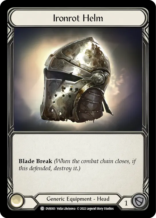 Ironrot Helm DVR003-RF - Classic Battles: Rhinar vs Dorinthea - Flesh and blood card