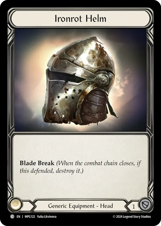Ironrot Helm MPG122 - Mastery Pack Guardian - Flesh and blood card