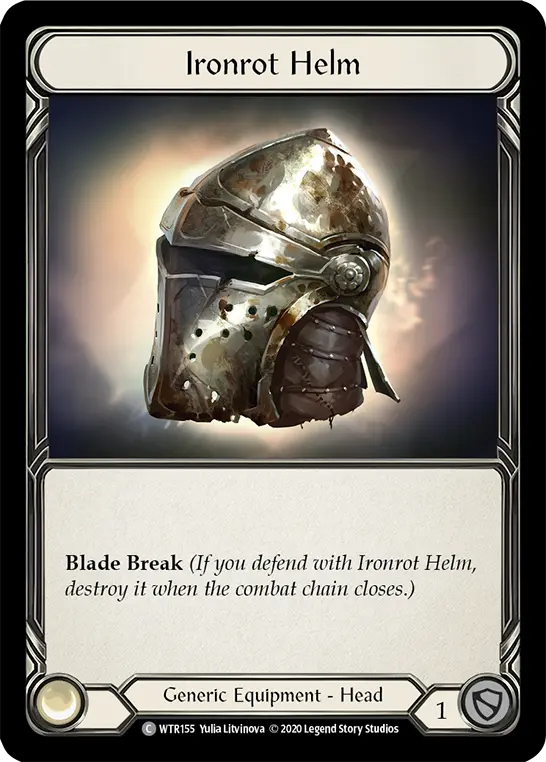Ironrot Helm R-WTR155 - Welcome to Rathe - Unlimited Revised - Flesh and blood card