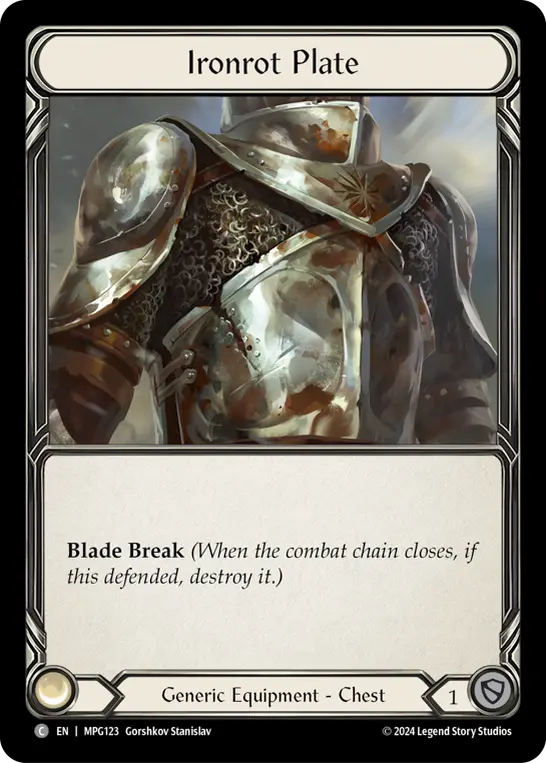 Ironrot Plate MPG123 - Mastery Pack Guardian - Flesh and blood card
