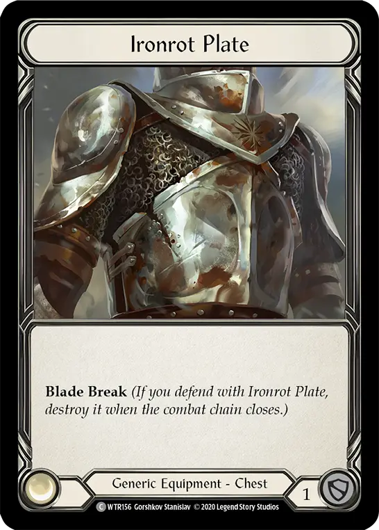 Ironrot Plate R-WTR156 - Welcome to Rathe - Unlimited Revised - Flesh and blood card