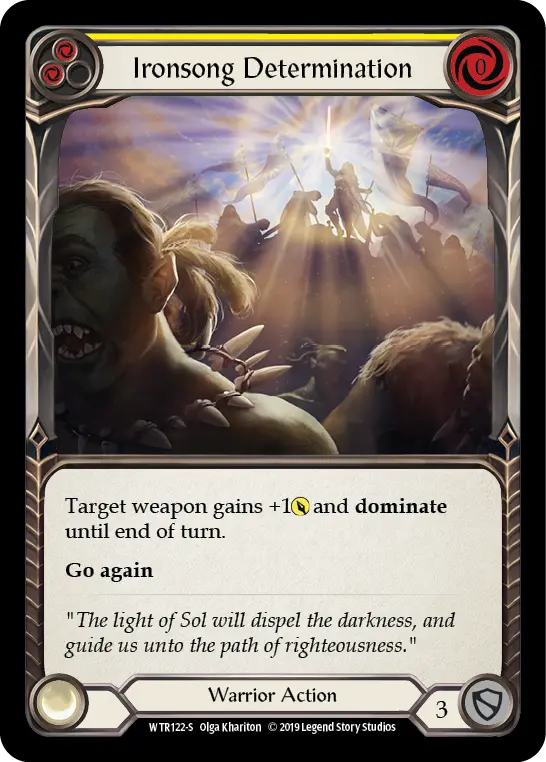 Ironsong Determination YELLOW WTR122 - Welcome to Rathe - Flesh and blood card