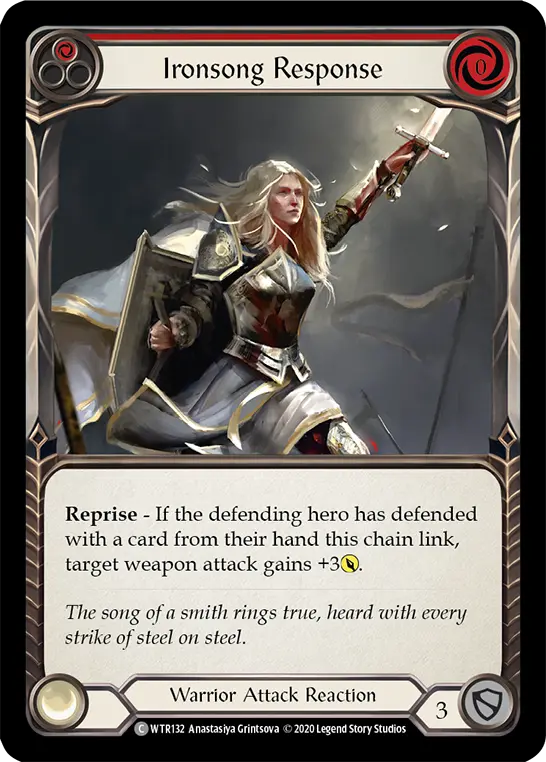 Ironsong Response RED R-WTR132 - Welcome to Rathe - Unlimited Revised - Flesh and blood card