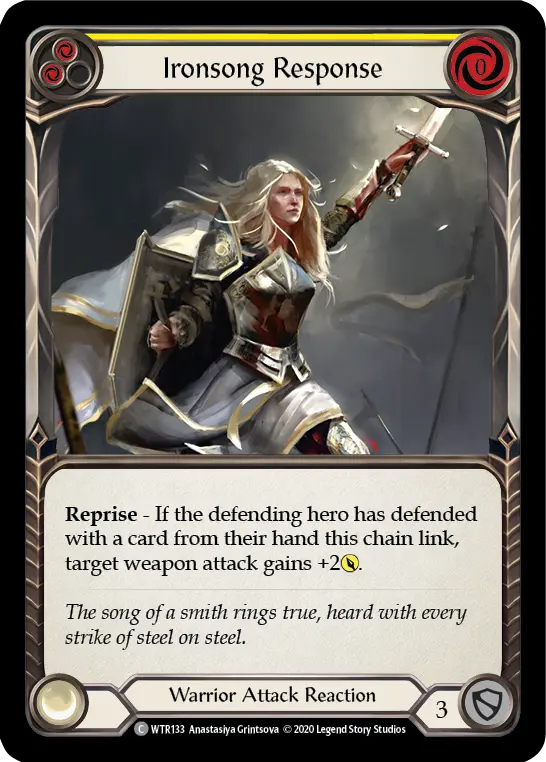 Ironsong Response YELLOW U-WTR133-RF - Welcome to Rathe - Unlimited - Flesh and blood card