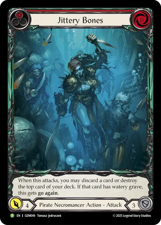 Jittery Bones RED GEM049 - GEM - Pack 2 - Flesh and blood card