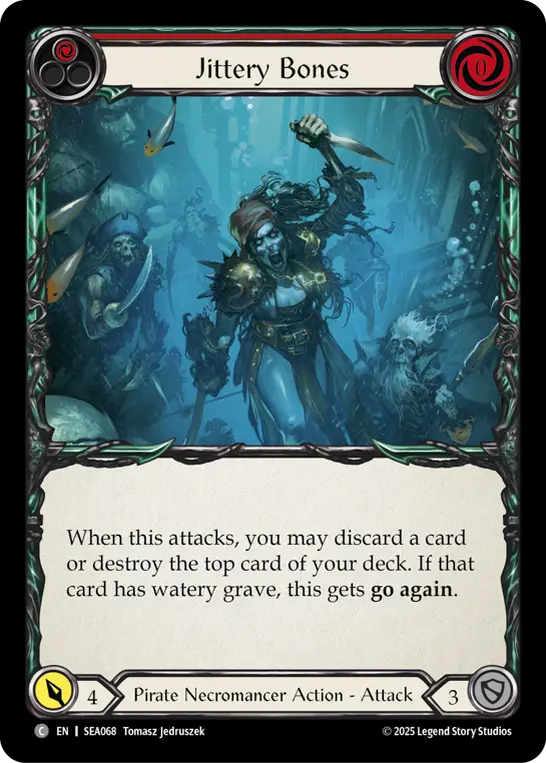 Jittery Bones RED SEA068 - High Seas - Flesh and blood card