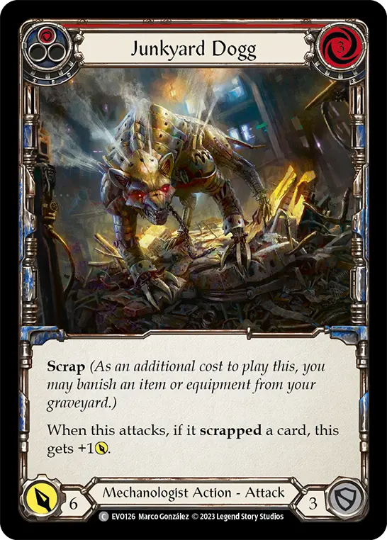 Junkyard Dogg RED EVO126 - Bright Lights - Flesh and blood card