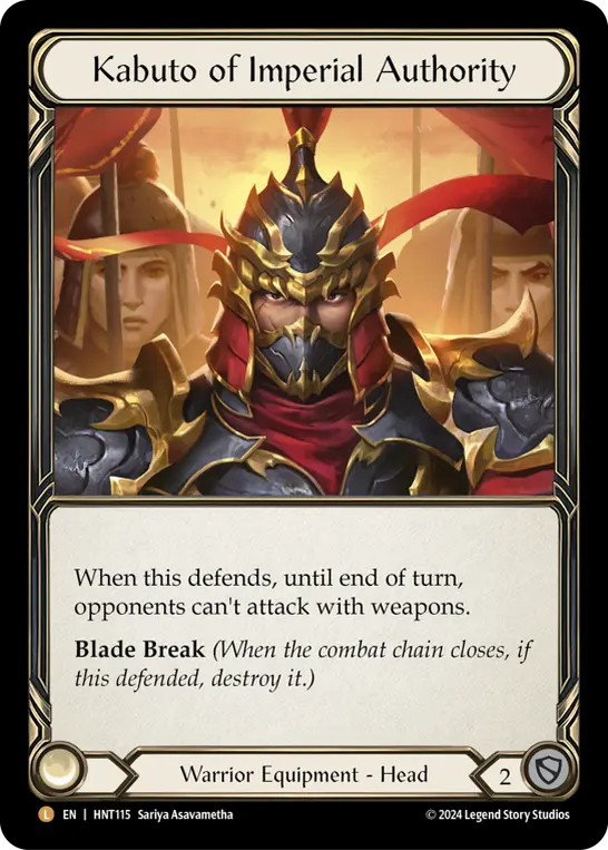 Kabuto of Imperial Authority HNT115-RF - The Hunted - Flesh and blood card