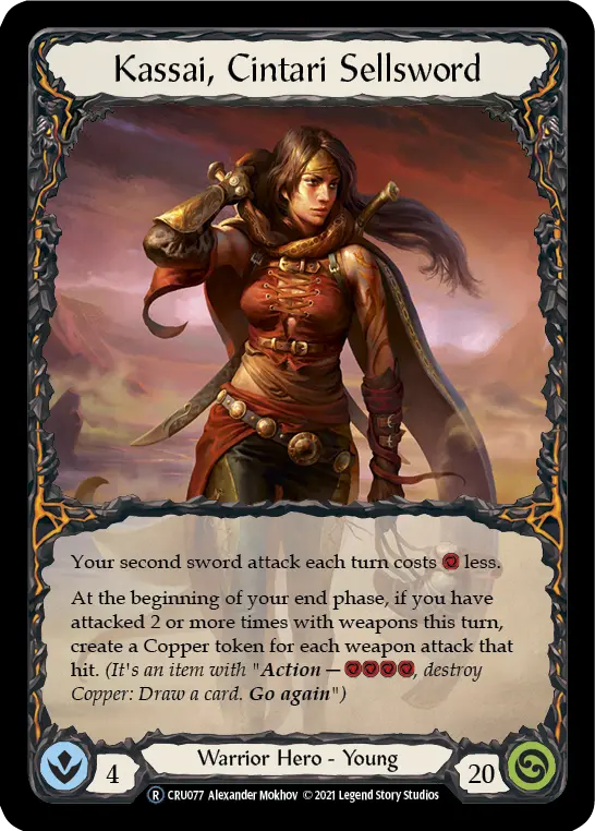 Kassai, Cintari Sellsword U-CRU077-RF - Crucible of War - Unlimited - Flesh and blood card