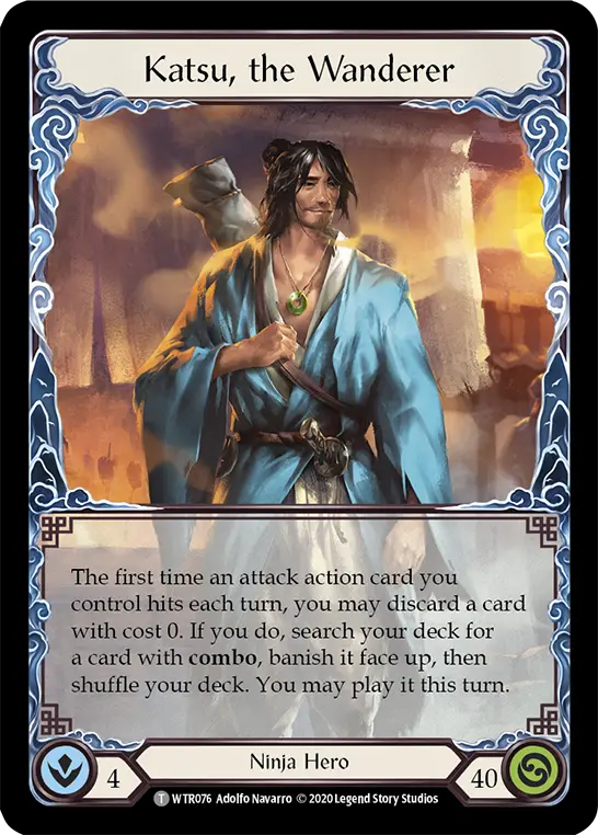 Katsu, the Wanderer R-WTR076 - Welcome to Rathe - Unlimited Revised - Flesh and blood card