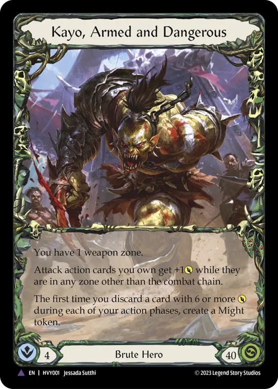 Kayo, Armed and Dangerous HVY001-MV - Heavy Hitters - Flesh and blood card