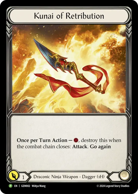 Kunai of Retribution GEM002-CF - GEM - Pack 1 - Flesh and blood card