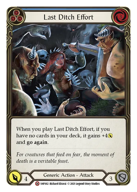 Last Ditch Effort BLUE 1HP362 - History Pack 1 - Flesh and blood card