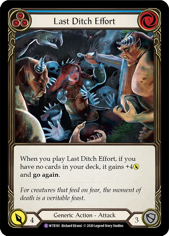Last Ditch Effort BLUE R-WTR161 - Welcome to Rathe - Unlimited Revised - Flesh and blood card