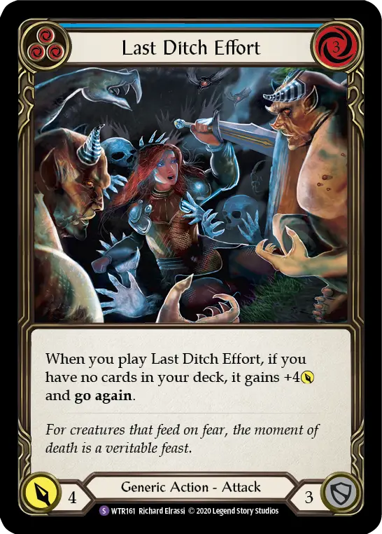 Last Ditch Effort BLUE U-WTR161-RF - Welcome to Rathe - Unlimited - Flesh and blood card