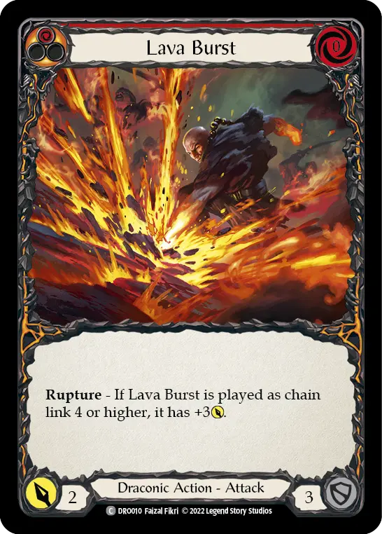 Lava Burst RED DRO010 - Dromai - Blitz Deck - Flesh and blood card