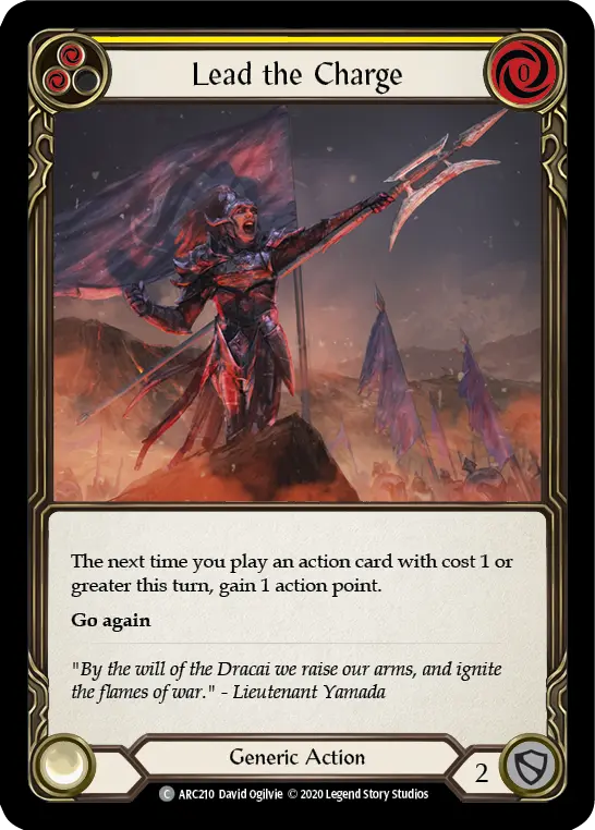 Lead the Charge YELLOW U-ARC210-RF - Arcane Rising - Unlimited - Flesh and blood card