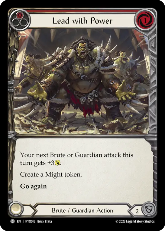 Lead with Power RED KYO013 - Kayo - Heavy Hitters Blitz Deck - Flesh and blood card