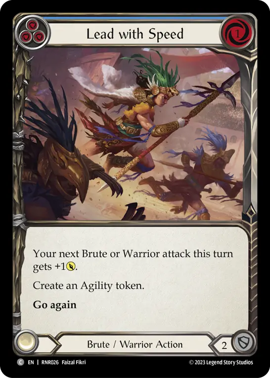 Lead with Speed BLUE RHI026 - Rhinar - Heavy Hitters Blitz Deck - Flesh and blood card