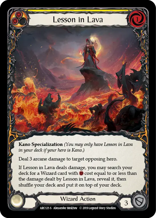 Lesson in Lava YELLOW ARC121 - Arcane Rising - Flesh and blood card