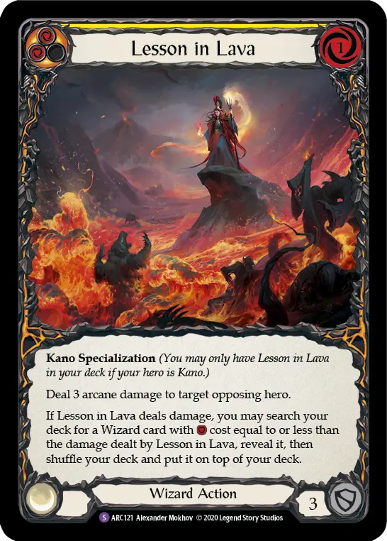 Lesson in Lava YELLOW U-ARC121-RF - Arcane Rising - Unlimited - Flesh and blood card